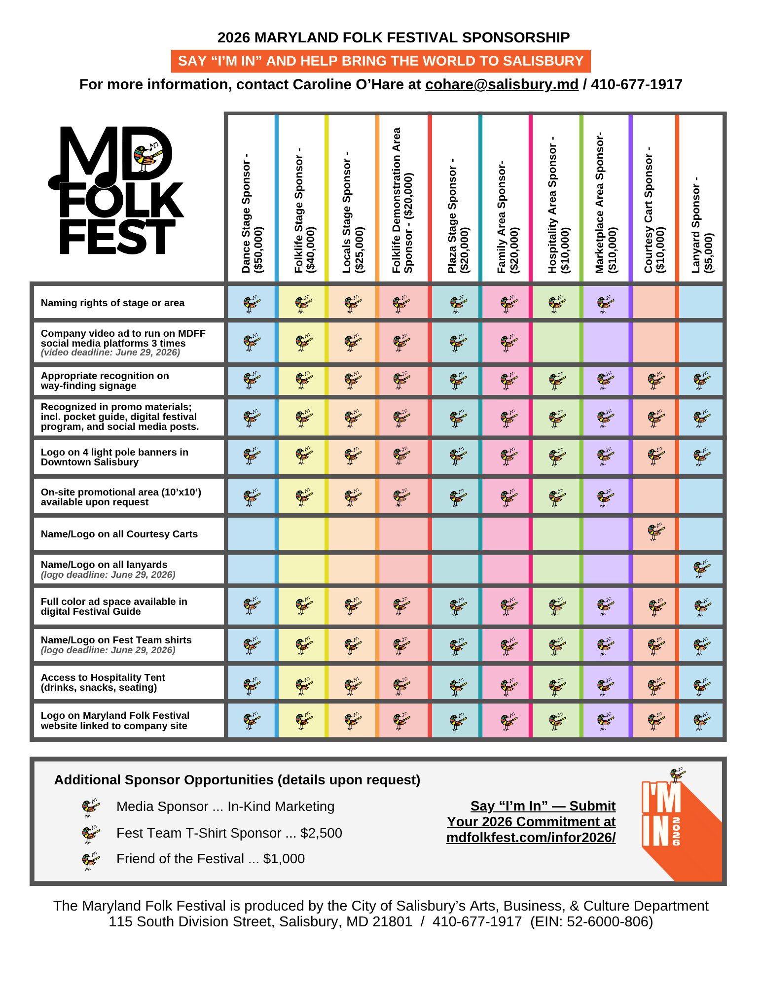 2026 MARYLAND FOLK FESTIVAL SPONSORSHIP